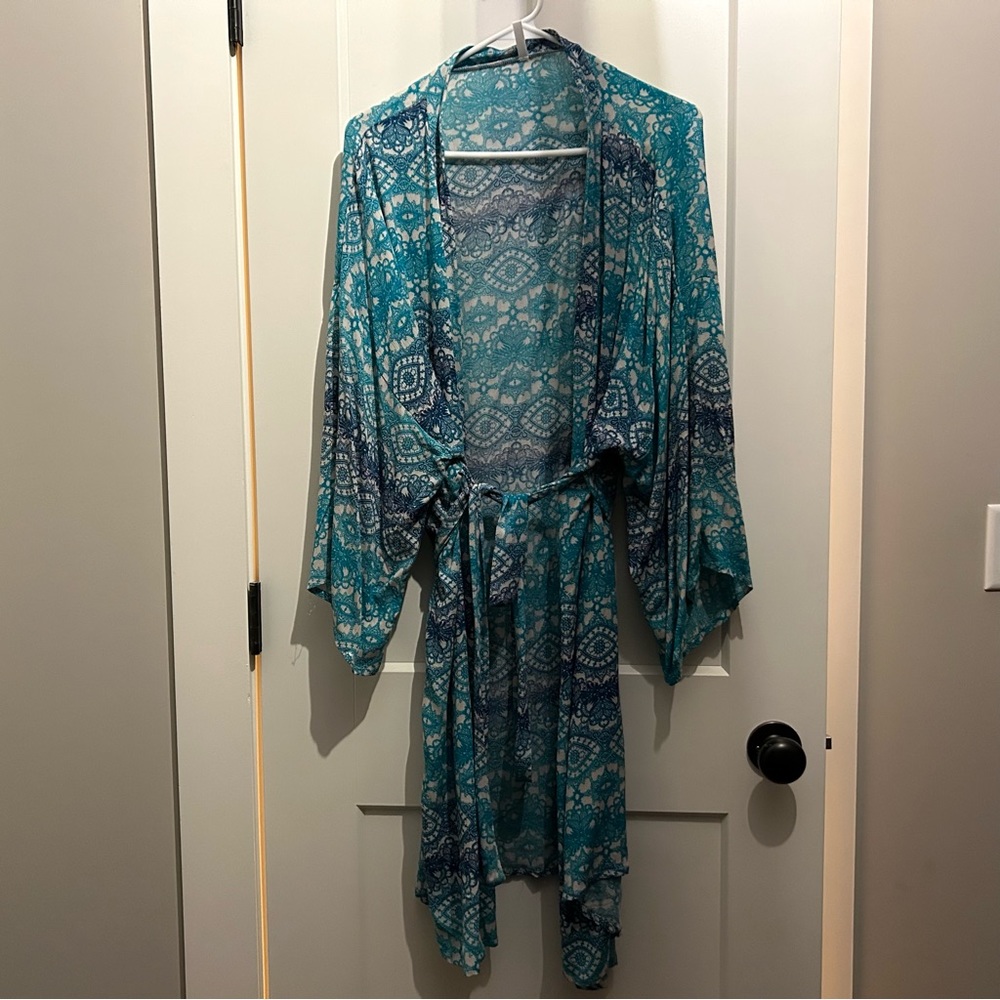 PinkBlush Maternity Robe in Aztec Print